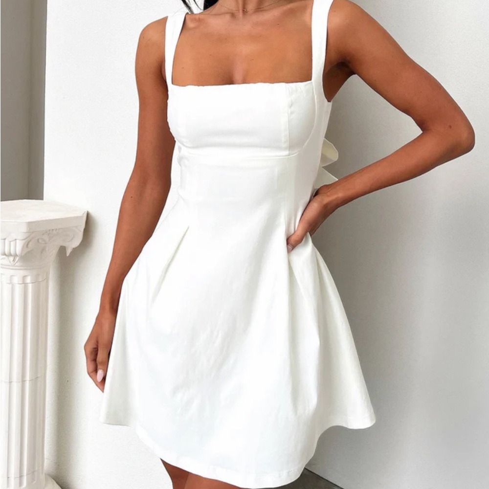 Bransley White Bow Dress